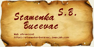 Stamenka Bučevac vizit kartica